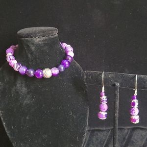 Amethyst, Agate & Jasper Aromatherapy Bracelet Set
